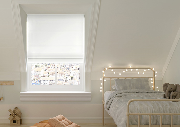 Knutsford, Paper White - Motorised Roman Blind - Image 3